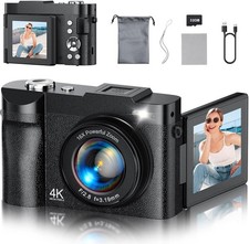 4K Digital Camera for Photography Autofocus 50MP Vlogging Travel Flip Screen NEW