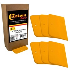Custom Shop 5 Inch Plastic Body Filler Spreader 5 - 50 Pack, Yellow