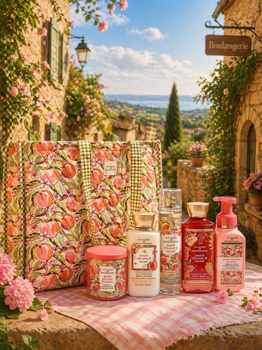 Vera Bradley x Bath & Body Works Peach Blossom Nectar Gift Set