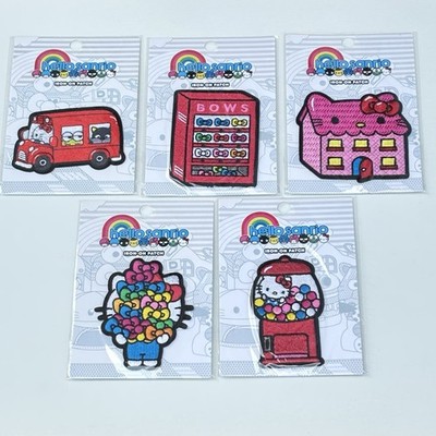 Hello Kitty Sanrio Loungefly Iron On Patch Set 5 Bus House Gumball Bows Kawaii