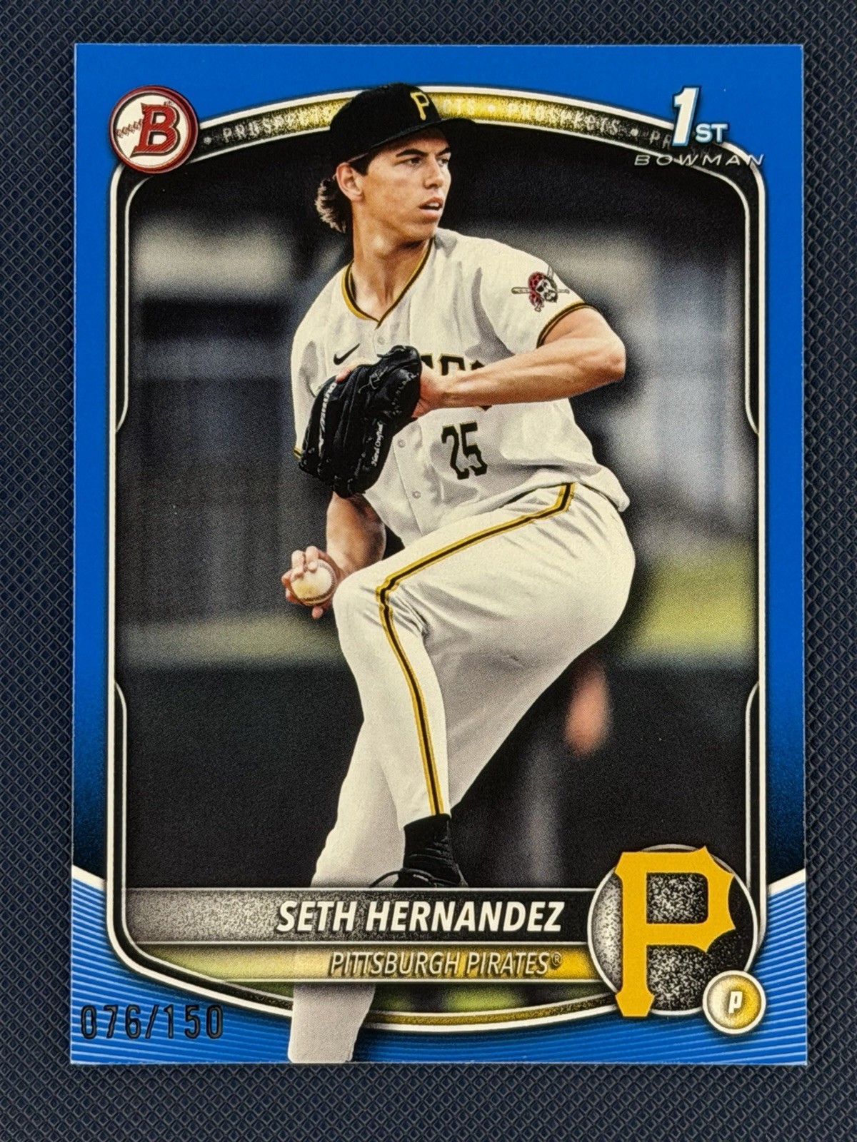 Seth Hernandez 2025 Bowman Draft 1st Blue Paper 076/150 #BD-25 Pirates Prospect