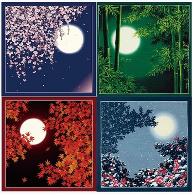 Furoshiki Wrapping Cloth 4 Seasons in Japan Set of 4 Spring Summer Fall Winte