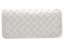 Portefeuille long à damier - Blanc