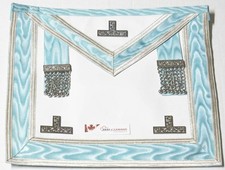 Masonic Past Master Worshipful Master Apron Sky Blue Silver Trim