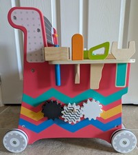 ELC Wooden push-along toy DIY Activity Workbench, 22 accessories, 12m+