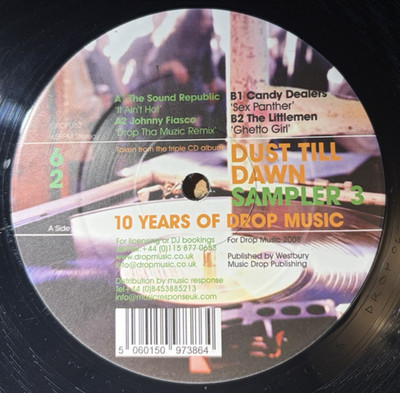 VARIOUS * DUST TILL DAWN SAMPLER 3 * 12'' EP DROP MUSIC DROP062 PLAYS GREAT 2008
