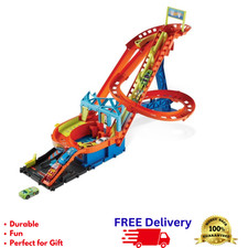 New Hot Wheels Motorized Roller Coaster Rally Playset 5 Cars Track Set
