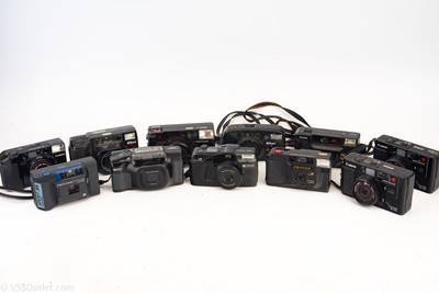 11 Point & Shoot 35mm Film Cameras Nikon Pentax Canon AS-IS PARTS REPAIR V24