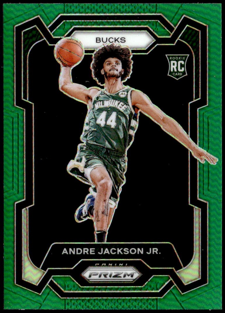 2023-24 Panini Prizm #131 Andre Jackson Jr. Prizms Green Rookie E1