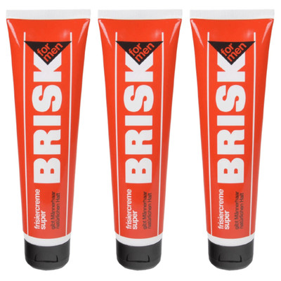 3 x Brisk For Men Frisiercreme 100 ml Super Styling Creme der Klassiker
