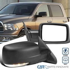 Fits 09-12 Dodge Ram 1500 Power Heated Foldable Side Mirrors+LED Signal+Puddle