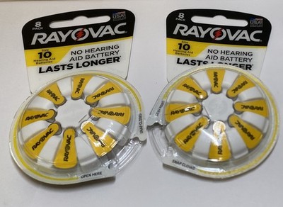 Rayovac Size 10 Hearing Aid Batteries | New | Two 8-packs