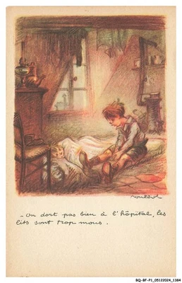 BQ-BFP1-0693-ILLUSTRATEURS - POULBOT - on dort pas bien à l'hopital - Les lit - Photo 1/2