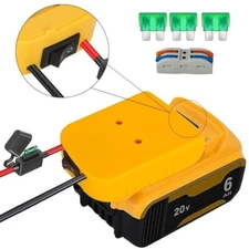 for Power Wheel Adapter for Dewalt 18V 20V Li-ion Battery with Switch Fuse 12AWG