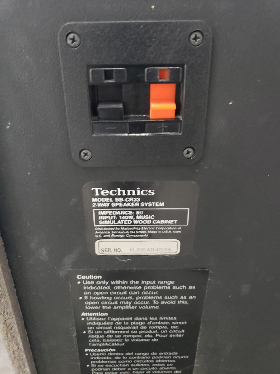 Technics SB-CR33 , 2 Way Speaker System, Pair (2 speakers) | eBay