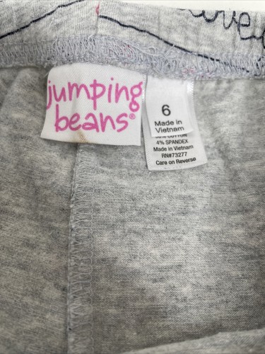Jumping Beans Girl’s Gray Leggings , 6, “love you” Pink Hearts - Picture 4 of 8