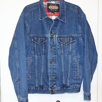 Guide Gear Mens Blue Denim Jean 100% Cotton Flannel Lined Trucker Jacket  Size S