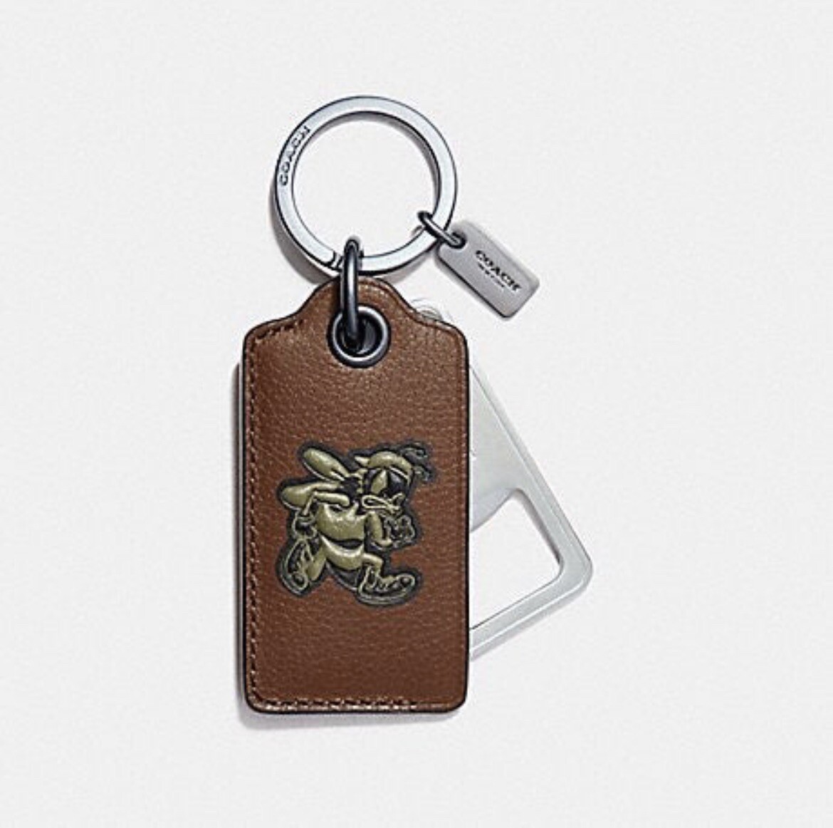 Coach Varsity Bottle Opener Key Fob Keychain Dark Saddle F18888 | eBay