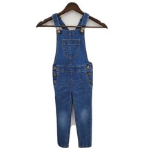 J Crew Crewcuts Girls Denim Overalls Blue Stretch Size 5
