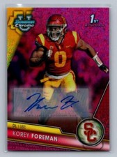 Korey Foreman 2023 Bowman Chrome Autographs Fuschia Refractor SN #/150