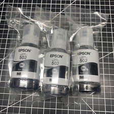 3 pack EPSON 502 Ink Bottle  127ml  Black - Genuine Sealed 2025 2027 dates
