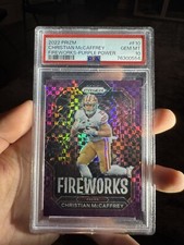 PSA 9 2022 Prizm Fireworks Prizms Purple Power #F10 Christian McCaffrey /49 POP5