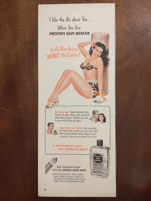 1946 MENNEN Menthol Iced Lather Shave Sexy Gal Likes vintage art print ad