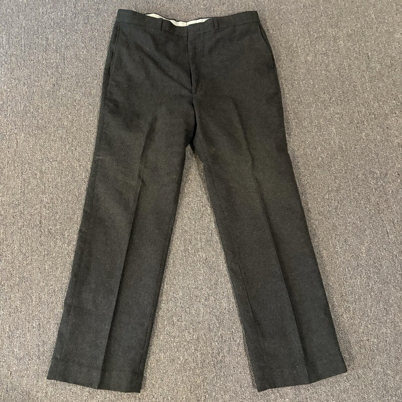 Vtg Gray Wool Blend Seamed Men’s Dress Pants Sz 35x30 A2925
