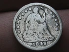 1849 P Seated Liberty Half Dime- Philadelphia, Normal Date, VG/Fine Details
