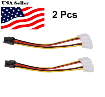 2PCS 4Pin IDE Molex To Serial ATA SATA HDD Power Adapter Cable 6'' High Quality