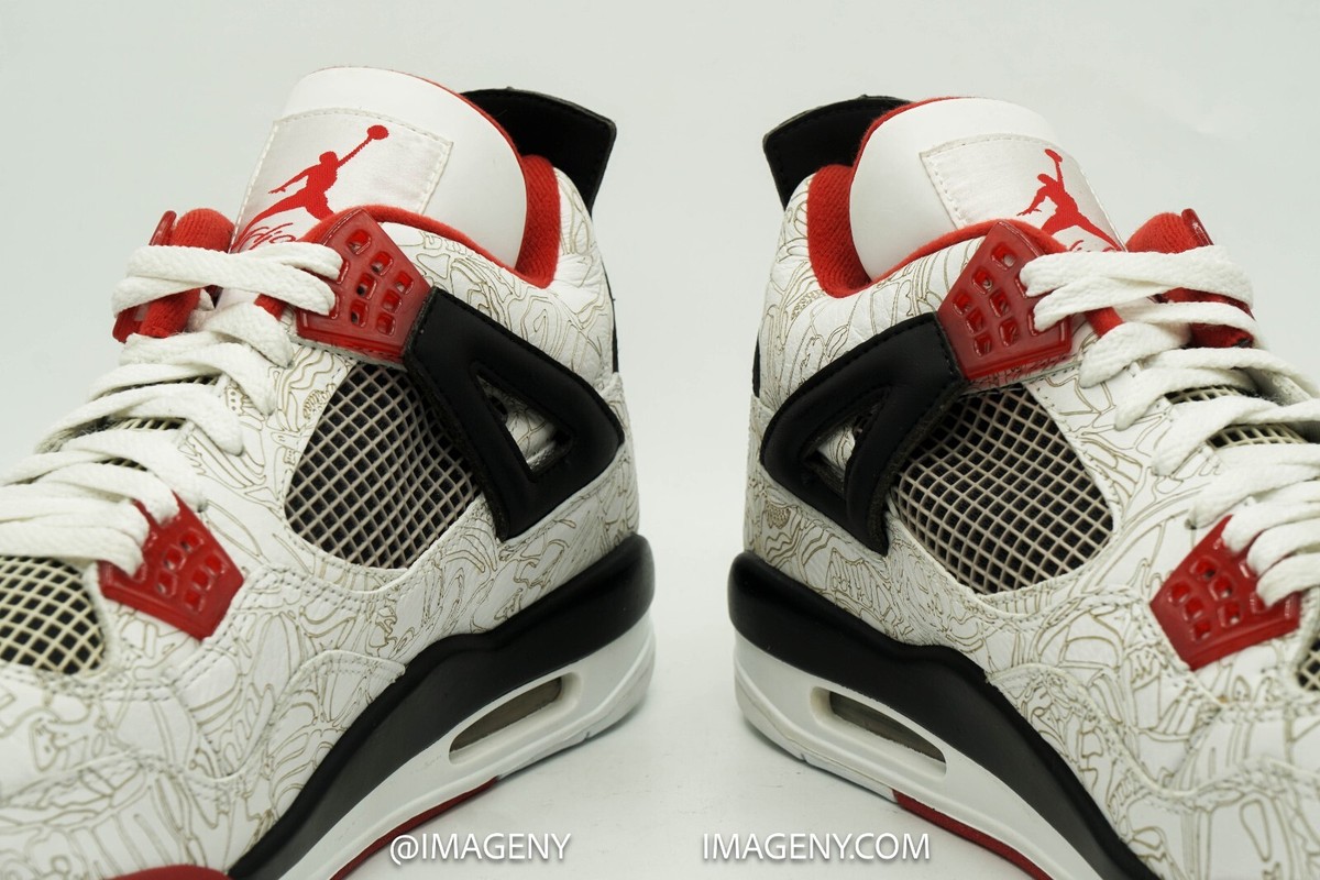 AIR JORDAN IV 4 RETRO 2005 NEW SIZE 14 LASER WHITE VARSITY AIR JORDAN IV 4 RETRO 2005 NEW SIZE 14 LASER WHITE VARSITY