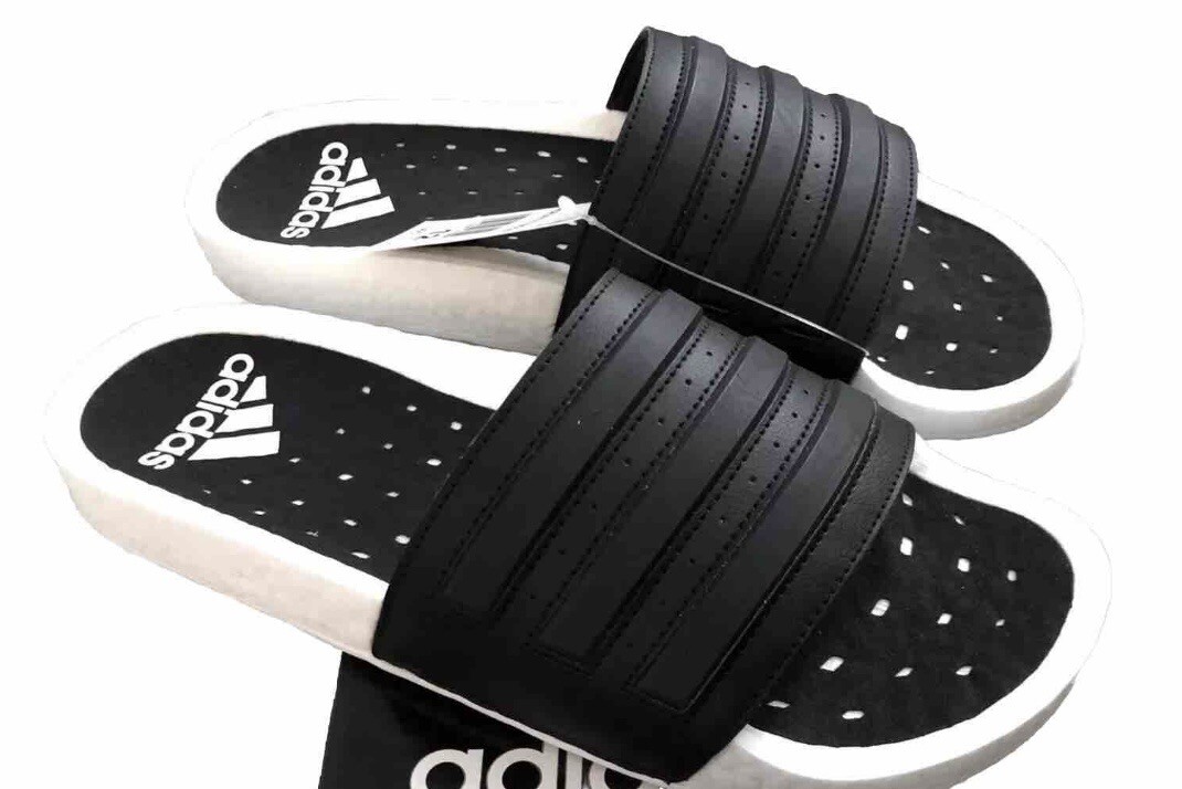Adidas ADILETTE ULTRA BOOST SLIDES Size 13, EG1910 Black White