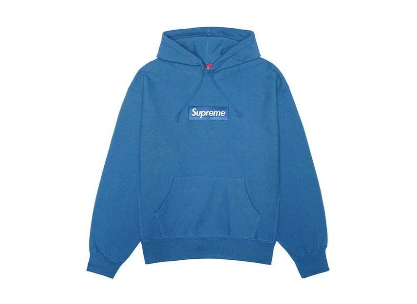 Sweat à capuche bleu logo Supreme Box (23FW)