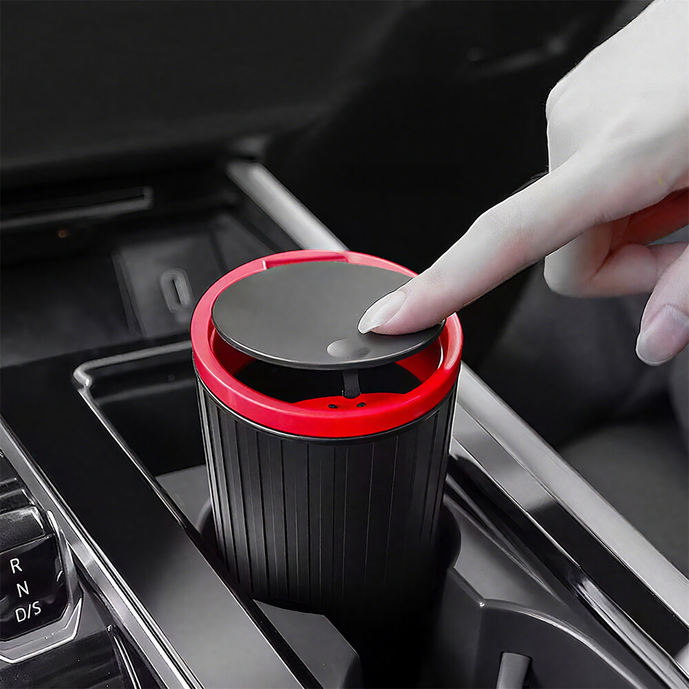 Portable Car Trash Can with Lid Auto Interior Garbage Bin Storage Organizer