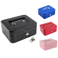 Cash Box with Money Tray,Storage Safe Lock Box with Key,Money Saving Organizer