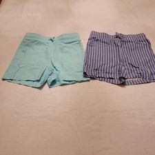 32 Degrees Cool Girl 2 Pairs Teal And Blue With White Stripes Shorts Size 10/12