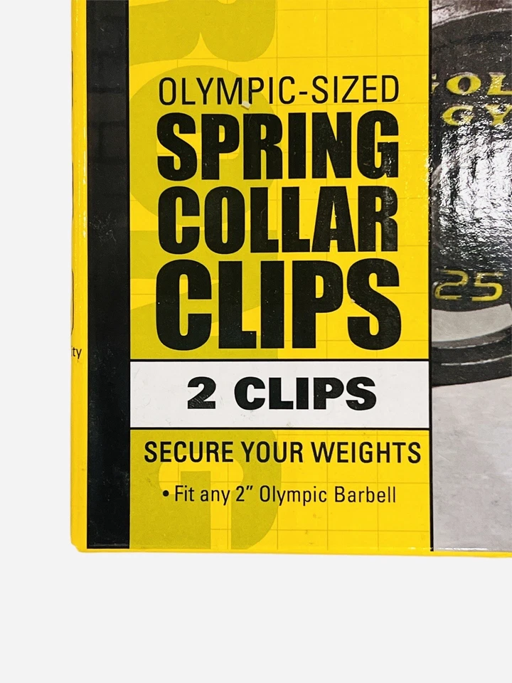 Gold's Gym 2 clips de cuello de resorte de tamaño olímpico se adapta a barras olímpicas de 2" Foto 3 de 4