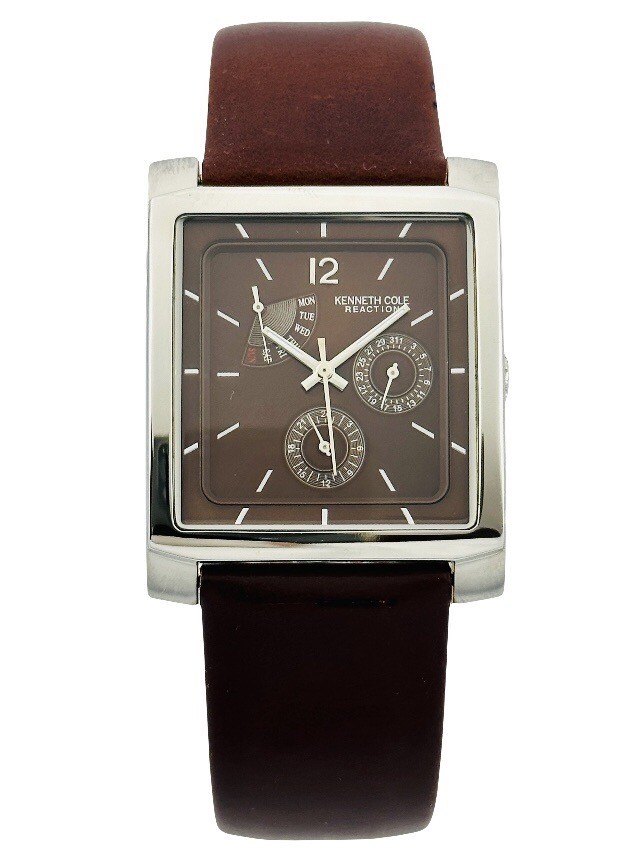 Kenneth Cole KC1385 Multifunction Square Brown Dial & Leather