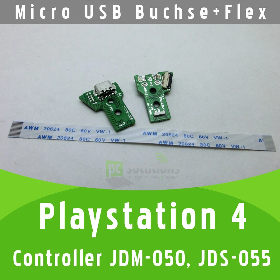 ✅ Mando Playstation PS 4 JDM-050 JDS-055 USB placa toma de carga + cable flexible