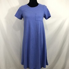 LuLaRoe Womens Size XXS Blue Short Sleeve Round Neck High Low Knit Dress