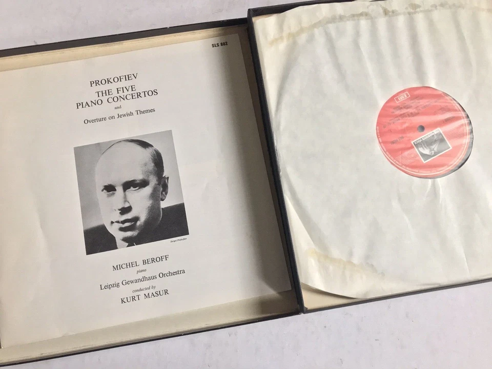 SLS 882 Prokofiev Five Piano Concertos Michel Beroff Kurt Mazur EMI Box Set - Image 3 of 4