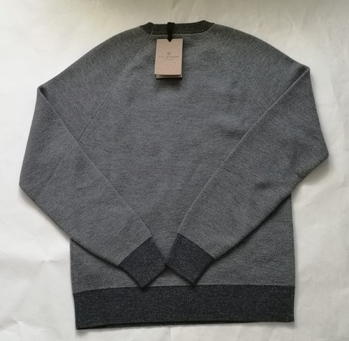 Maglione in lana merino Belstaff Alfie International Grigio piccolo nuovo con etichette - Foto 2 di 4