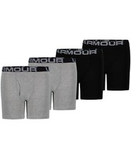Under Armour 263267 Youth 4-Pk. Boxer Briefs Black/Grey Size Medium