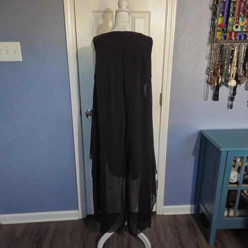 Women 2XL Layered Elegant Black Sleeveless Midi Dress Casual Holiday Dress NYE - Picture 7 of 8