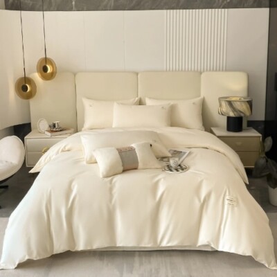 Cotton Duvet Cover SolidColor Duvet Cover Extra KingSet Soft Comfortable Bedding