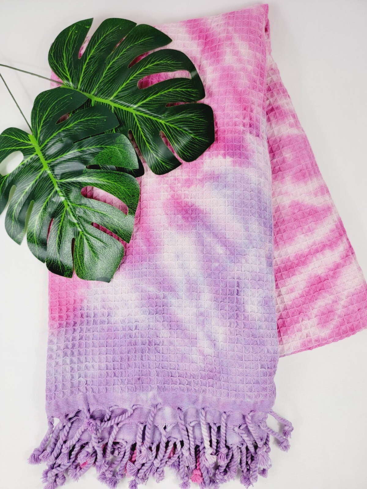 100% Turkish Cotton Waffle Honeycomb Pattern Machine Wash Th