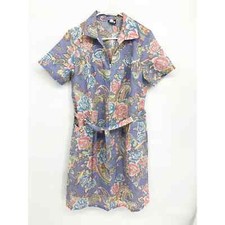 Vintage Glamax Housewife Multicolor Midi Dress with Waist Tie Size L