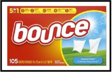 Bounce Dryer Sheets Laundry Fabric Softener, Outdoor Fresh, 105 Count