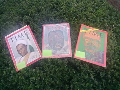Nigeria's triple Time Magazine cover shows (1960, 1968 & 1970). RARE Combo! /GC