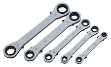 Image of 5 Piece Ratchet Ring Spanner Wrench Set - Metric 6-21mm